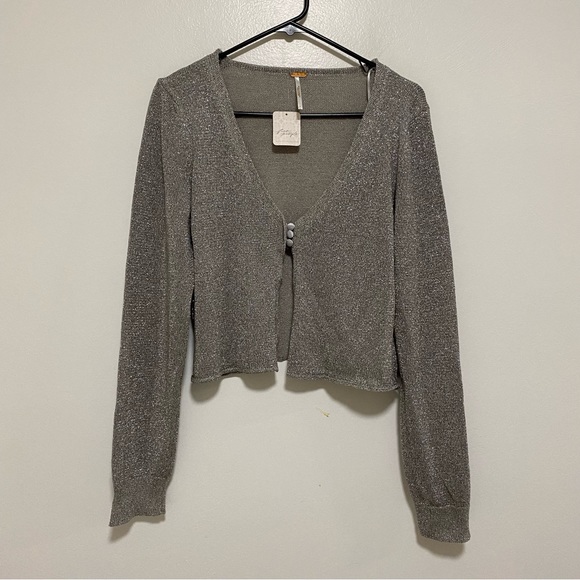 Free People Emmaline Shimmer Sparkly Large Cardigan - Picture 1 of 10